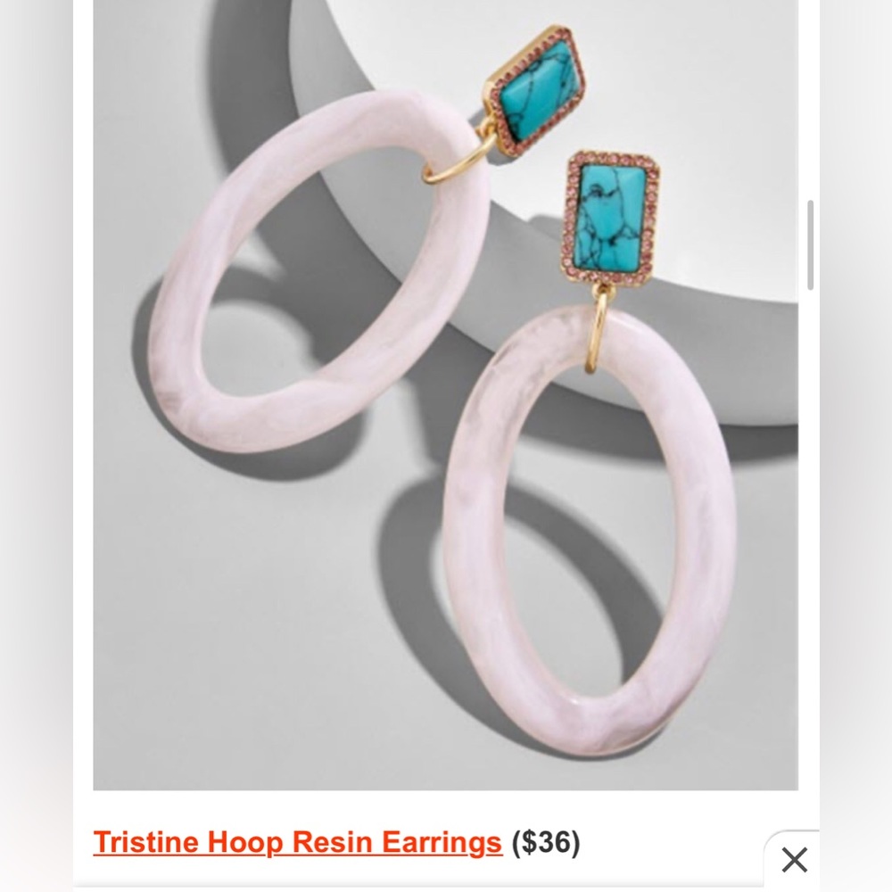 BaubleBar Tristine Hoop Resin Earrings  Retails $36.00